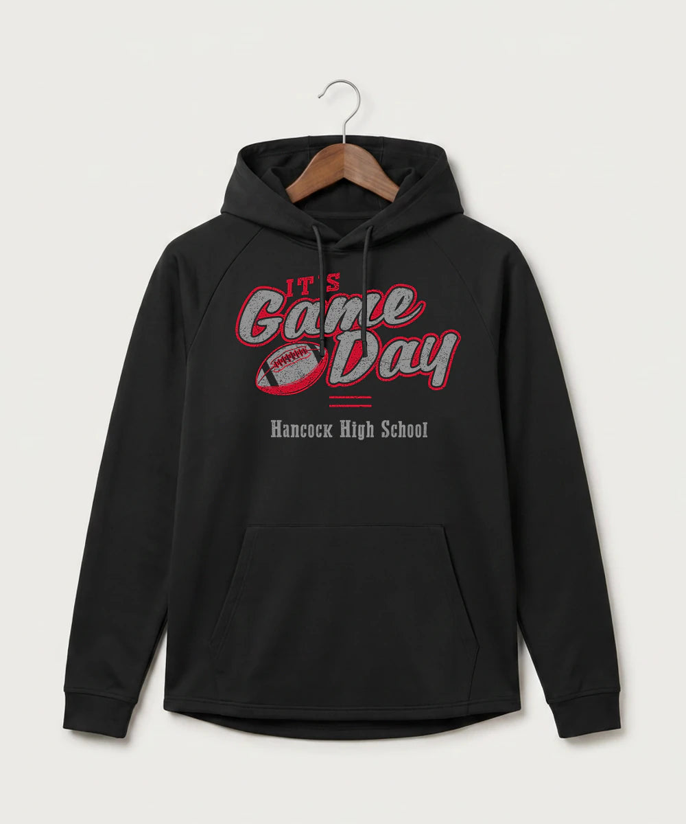 Hancock High School Football (Boys) - Black Hoodie - Full Front