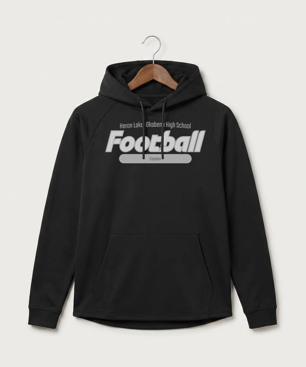 Heron Lake-Okabena High School Football (Boys) - Black Hoodie - Full Front