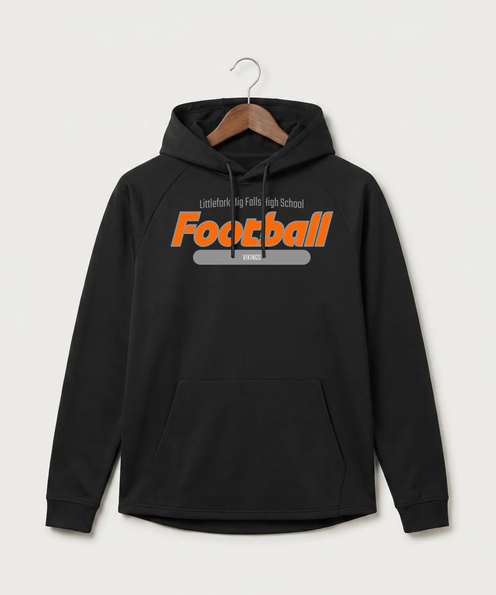 Littlefork Big Falls High School Football (Boys) - Black Hoodie - Full Front
