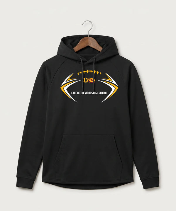 Lake of the Woods High School Football (Boys) - Black Hoodie - Full Front