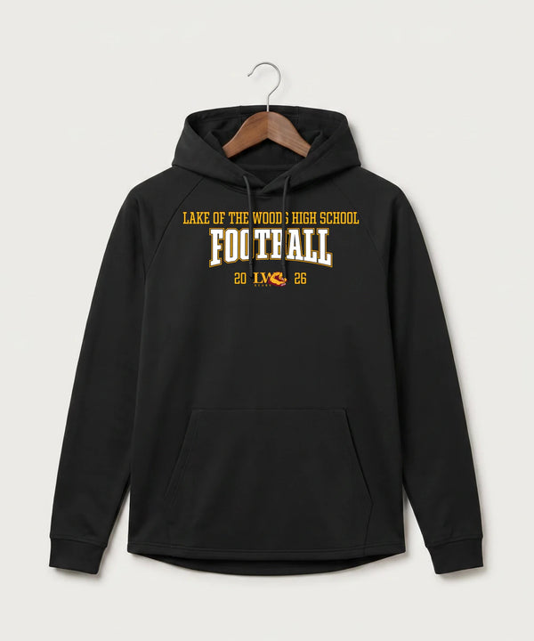 Lake of the Woods High School Football (Boys) - Black Hoodie - Full Front
