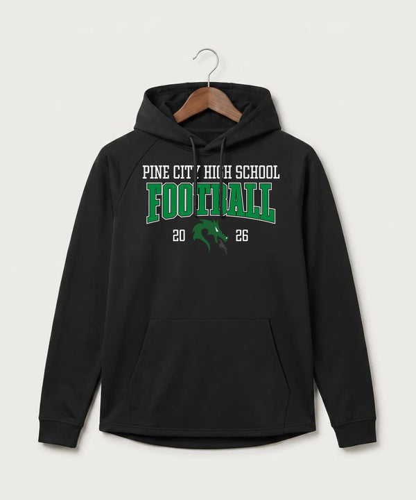Pine City High School Football (Boys) - Black Hoodie - Full Front