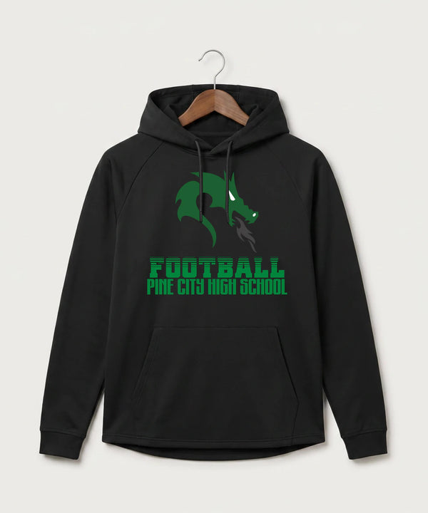 Pine City High School Football (Boys) - Black Hoodie - Full Front