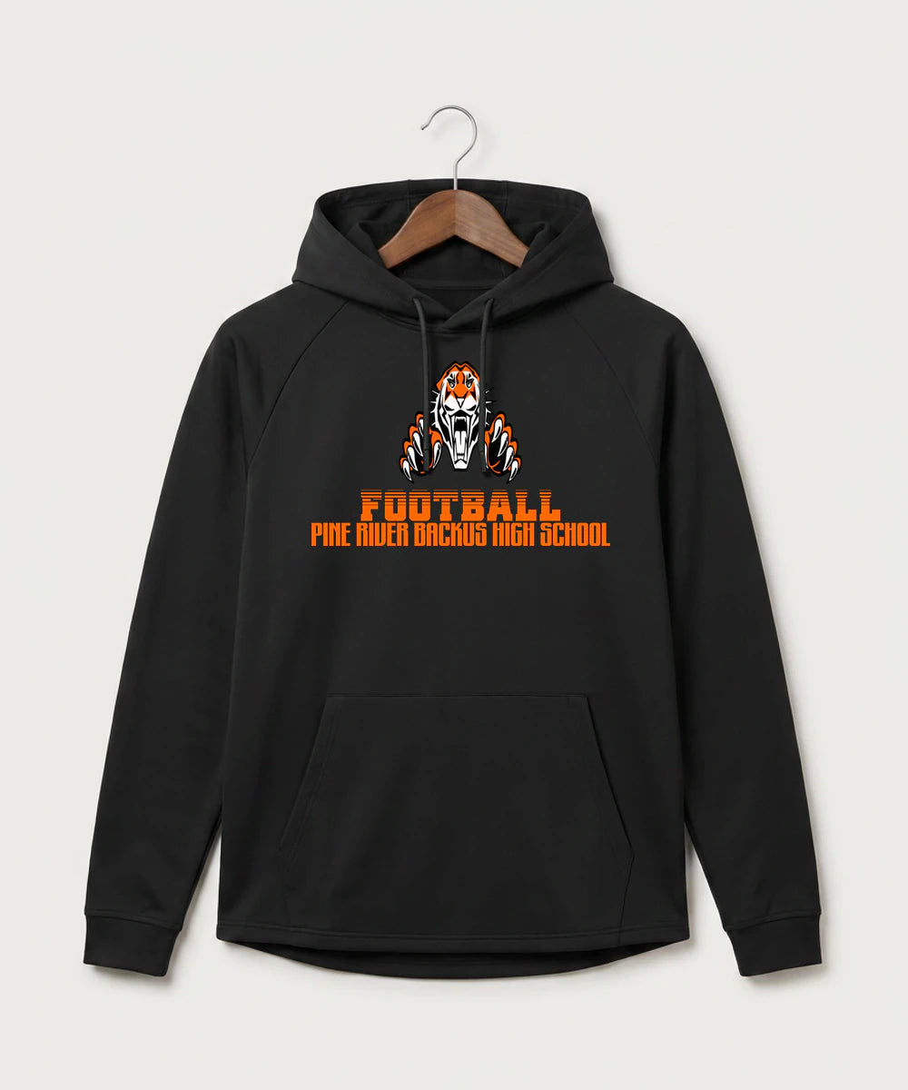 Pine River Backus High School Football (Boys) - Black Hoodie - Full Front