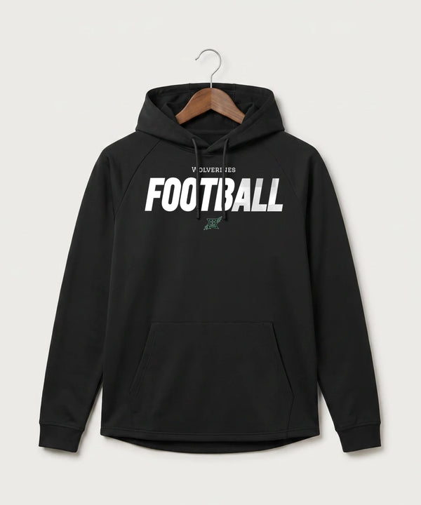 Rock Ridge High School Football (Boys) - Black Hoodie - Full Front