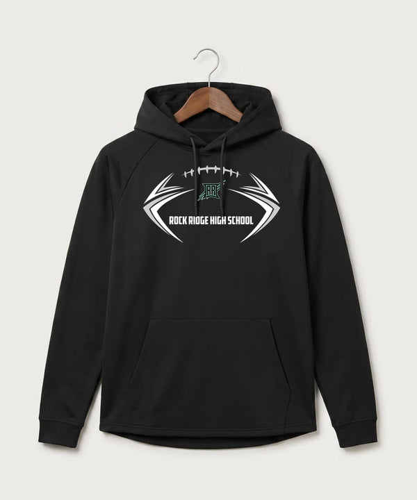 Rock Ridge High School Football (Boys) - Black Hoodie - Full Front
