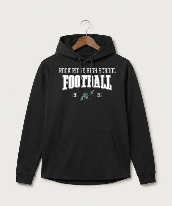 Rock Ridge High School Football (Boys) - Black Hoodie - Full Front