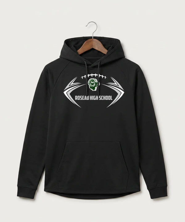 Roseau High School Football (Boys) - Black Hoodie - Full Front