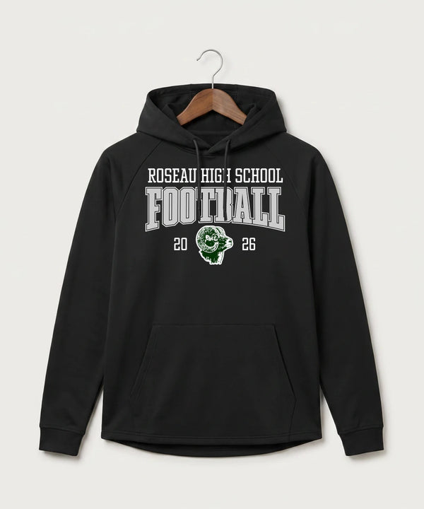 Roseau High School Football (Boys) - Black Hoodie - Full Front