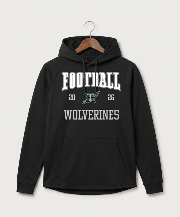 Rock Ridge High School Football (Boys) - Black Hoodie - Full Front