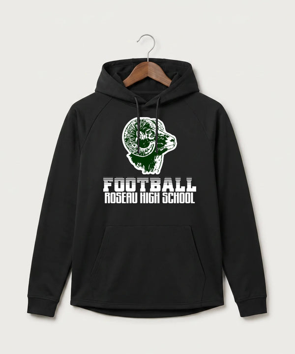 Roseau High School Football (Boys) - Black Hoodie - Full Front