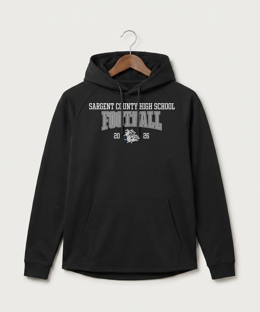 Sargent County High School Football (Boys) - Black Hoodie - Full Front