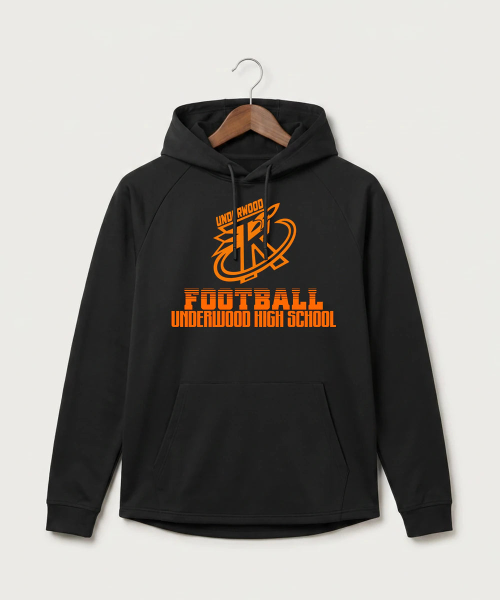 Underwood High School Football (Boys) - Black Hoodie - Full Front