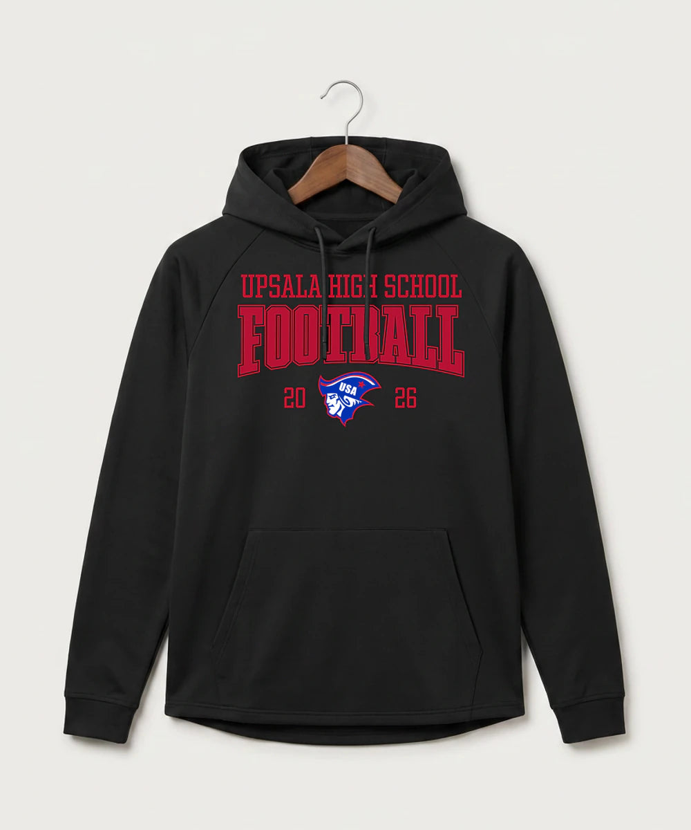 Upsala High School Football (Boys) - Black Hoodie - Full Front