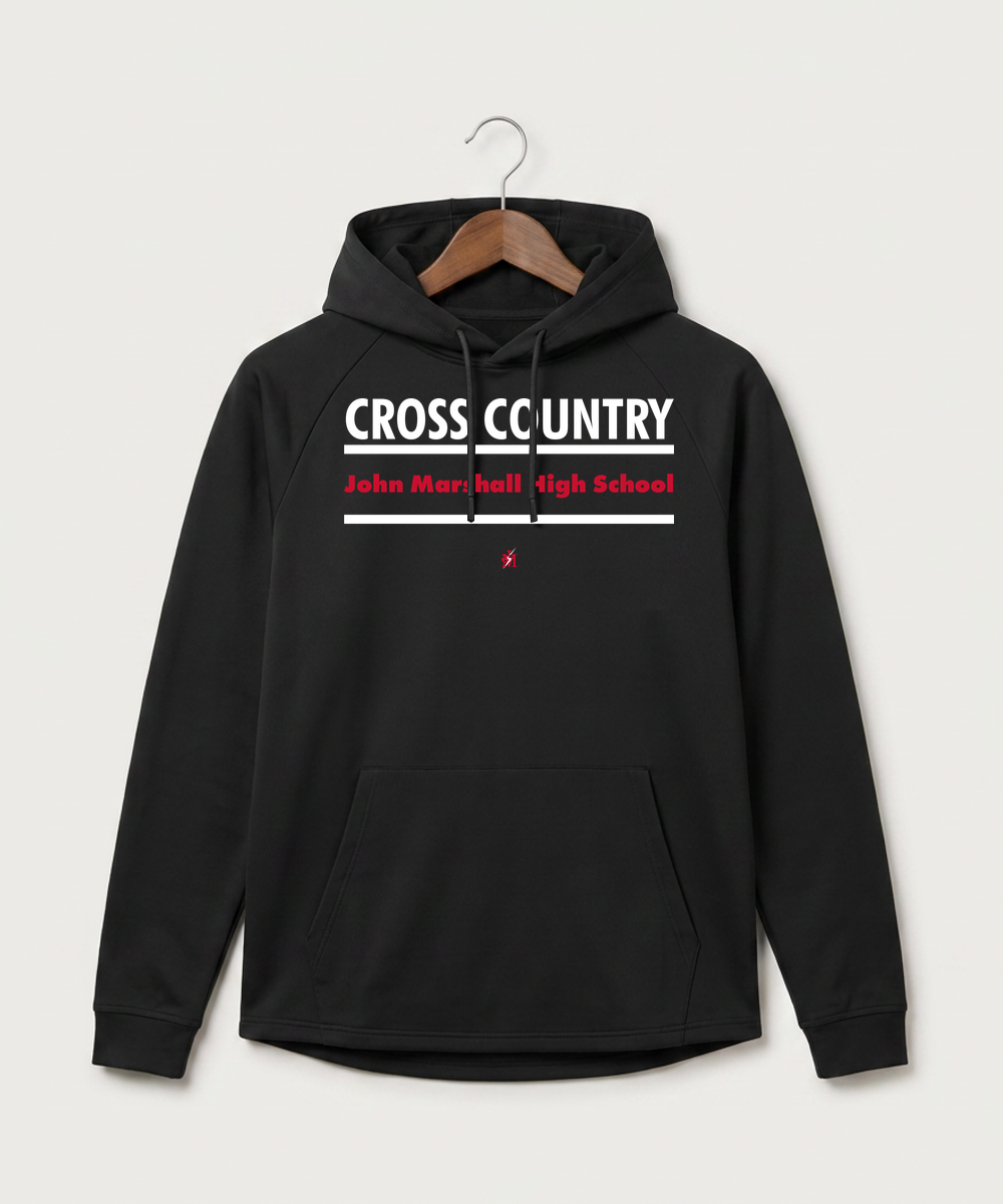 John Marshall High School Cross Country (Coed) - Black Hoodie - Full Front