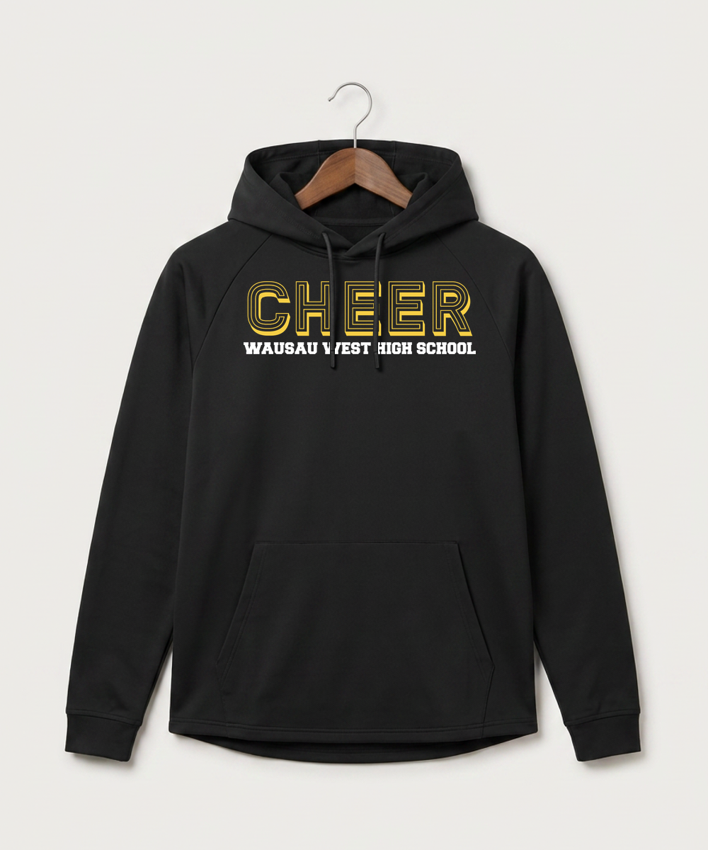 Wausau West High School Cheer - Black Hoodie - Full Front