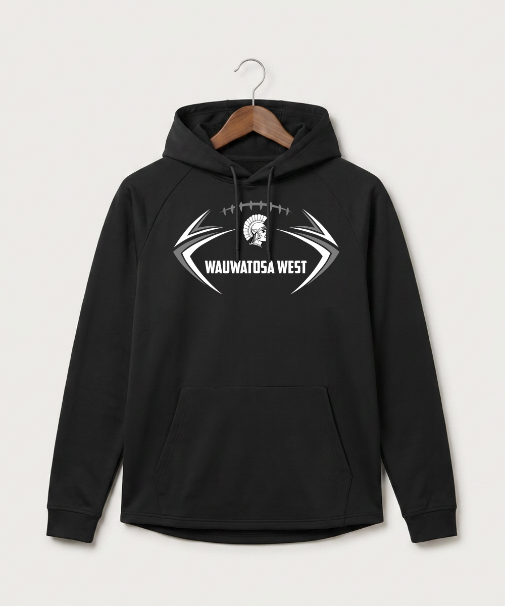Wauwatosa West Football - Black Hoodie - Full Front