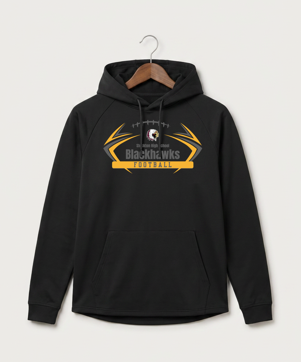 Stockton High School Football - Black Hoodie - Full Front