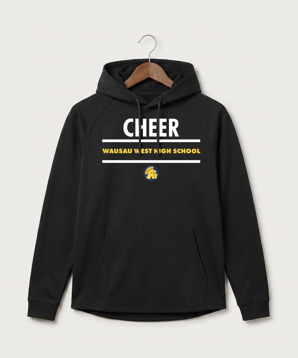 Wausau West High School Cheer - Black Hoodie - Full Front