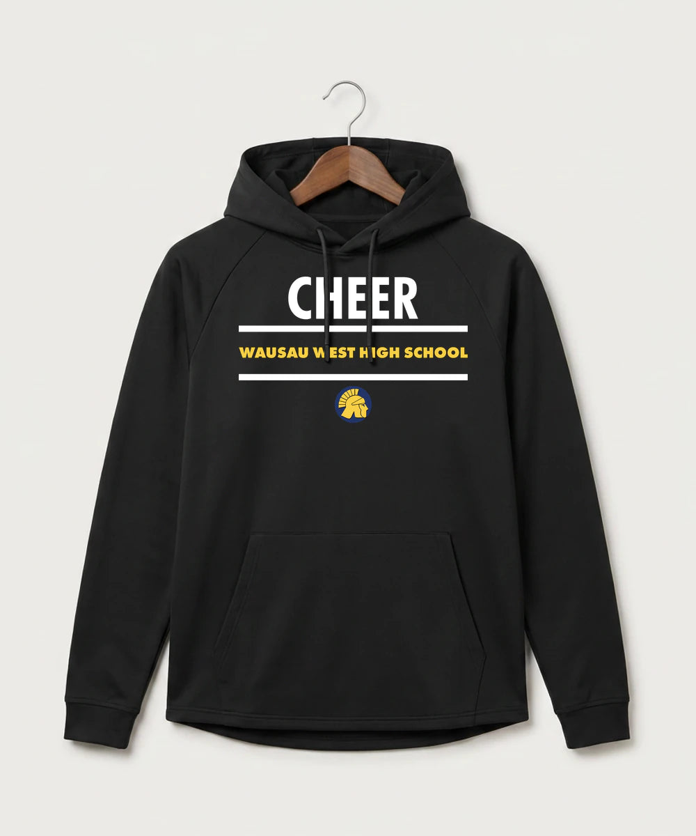 Wausau West High School Cheer - Black Hoodie - Full Front