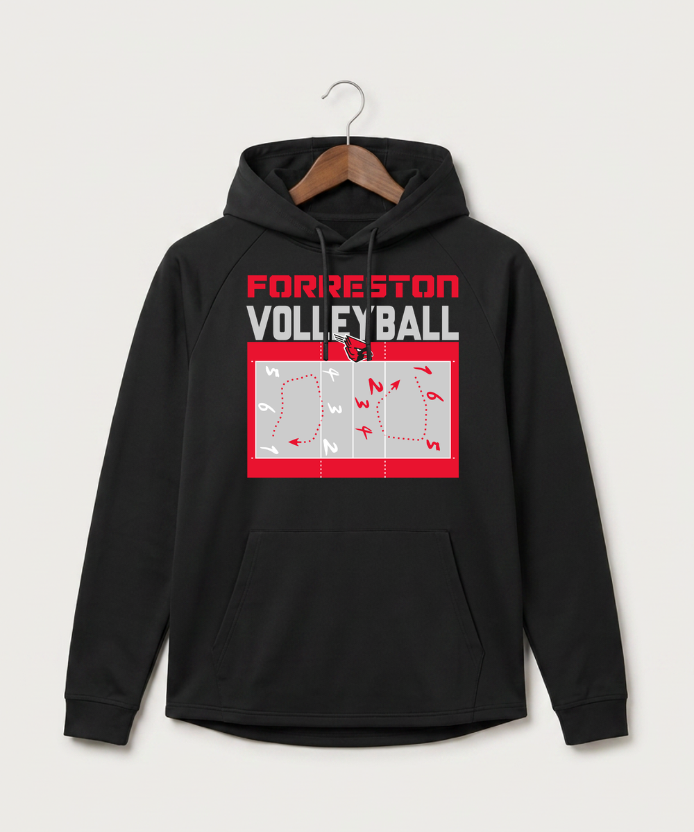Forreston Volleyball - Black Hoodie - Full Front