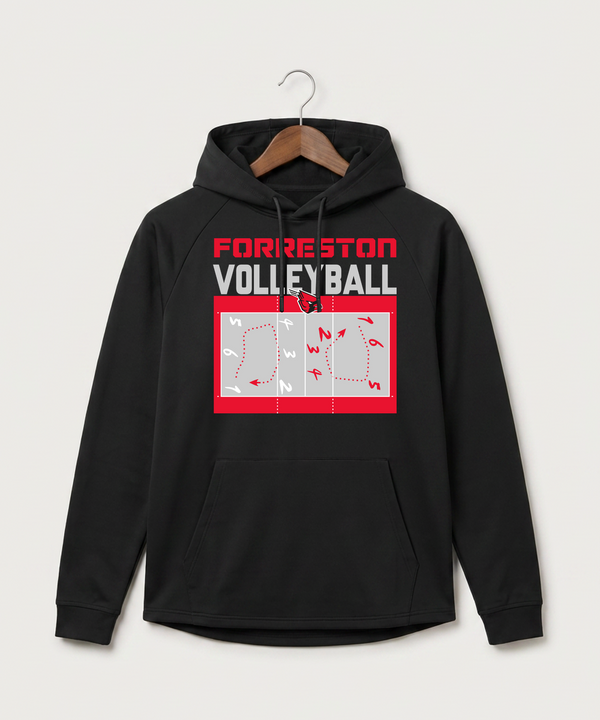 Forreston Volleyball - Black Hoodie - Full Front