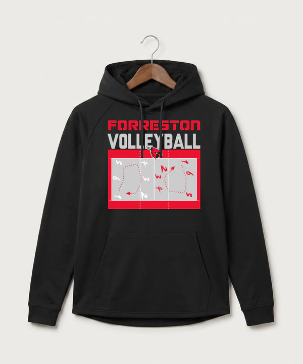 Forreston Volleyball - Black Hoodie - Full Front