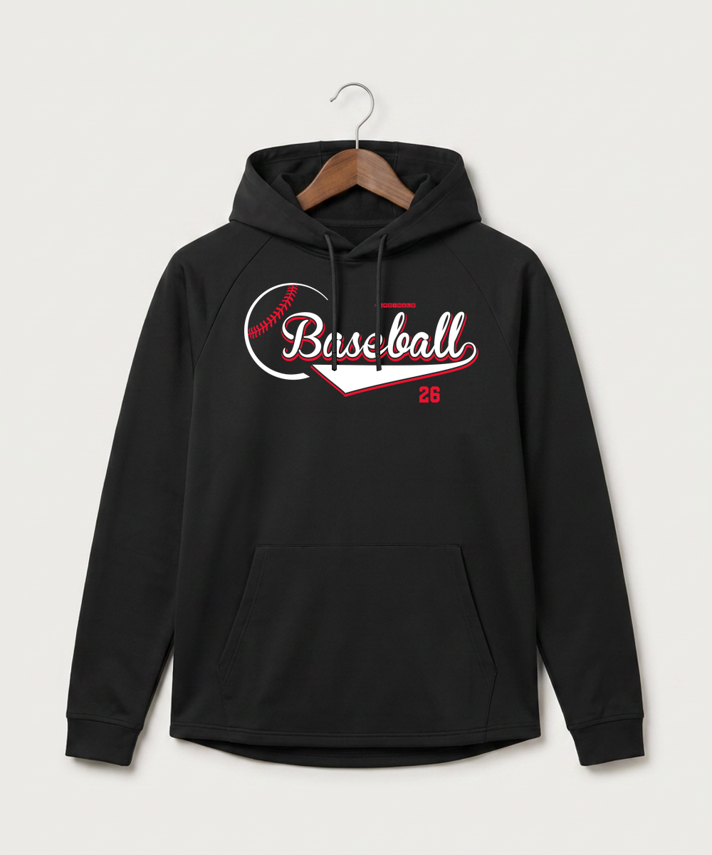 Forreston Baseball - Black Hoodie - Full Front