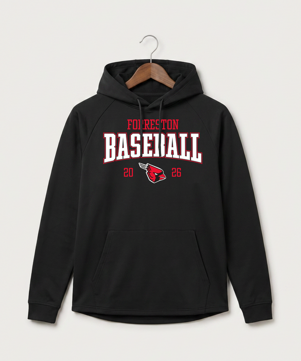 Forreston Baseball - Black Hoodie - Full Front