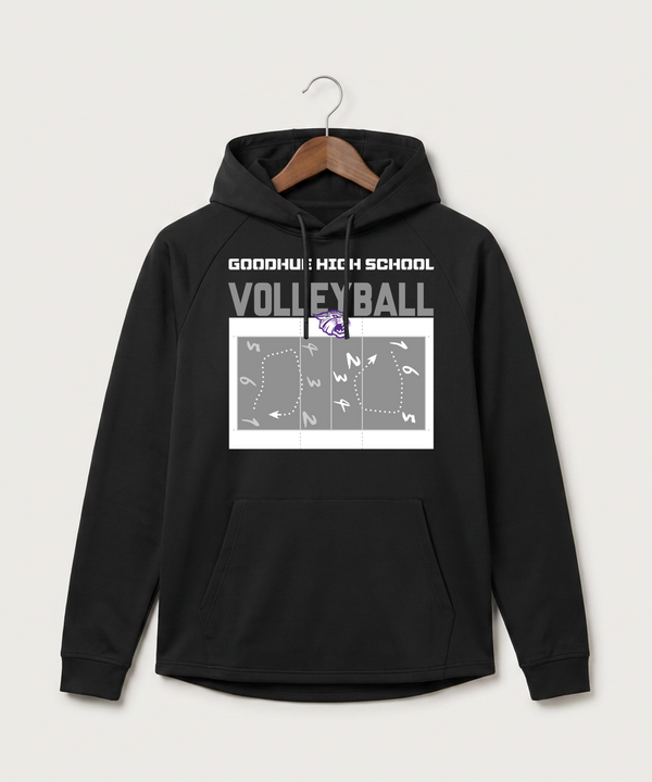 Goodhue High School Volleyball (Girls) - Black Hoodie - Full Front