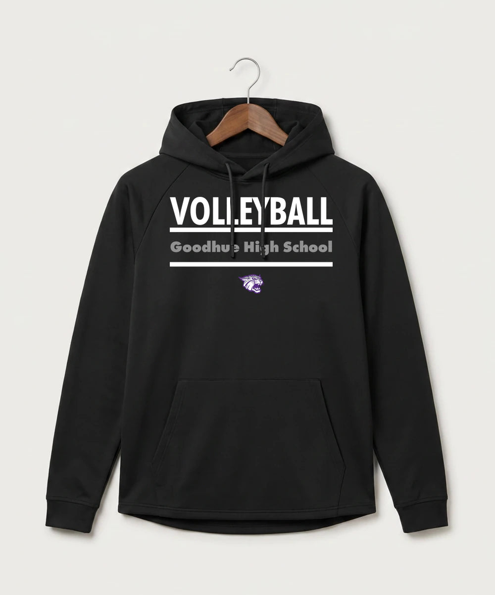 Goodhue High School Volleyball (Girls) - Black Hoodie - Full Front