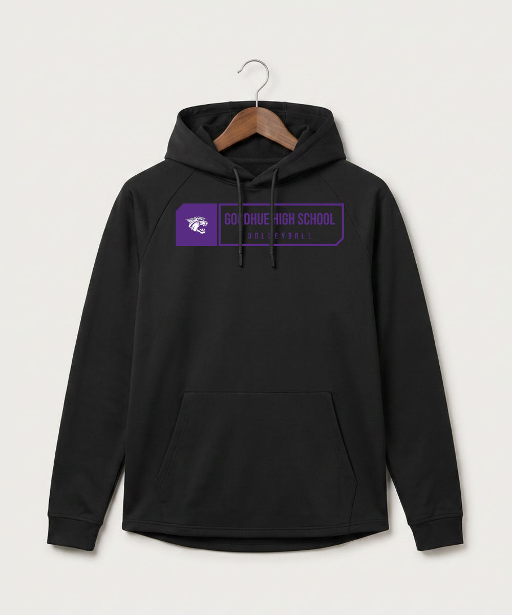 Goodhue High School Volleyball (Girls) - Black Hoodie - Full Front
