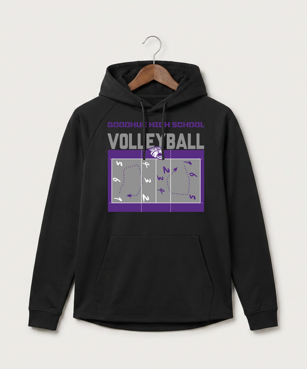 Goodhue High School Volleyball (Girls) - Black Hoodie - Full Front