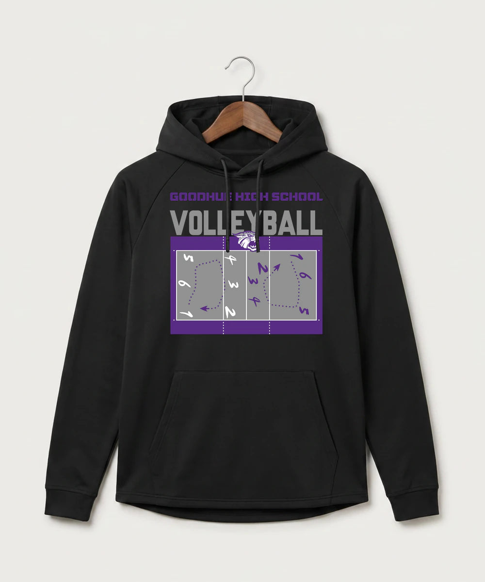 Goodhue High School Volleyball (Girls) - Black Hoodie - Full Front