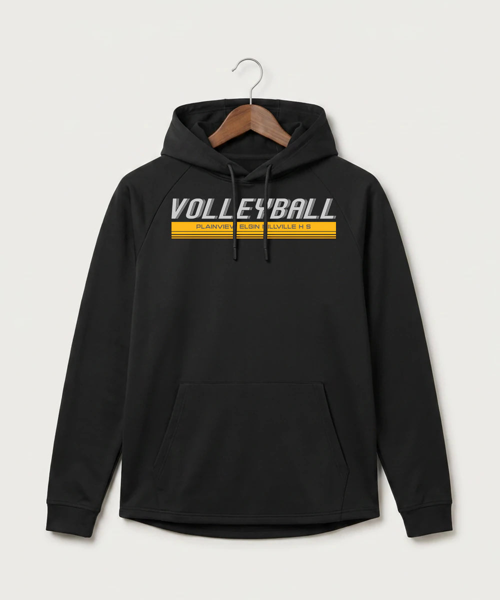 Plainview Elgin Millville H S Volleyball (Girls) - Black Hoodie - Full Front