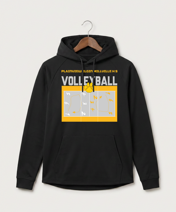 Plainview Elgin Millville H S Volleyball (Girls) - Black Hoodie - Full Front