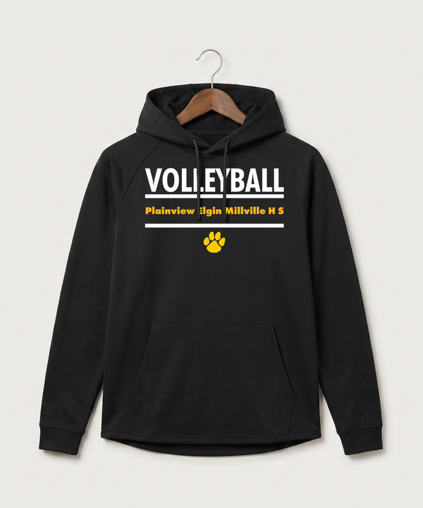 Plainview Elgin Millville H S Volleyball (Girls) - Black Hoodie - Full Front
