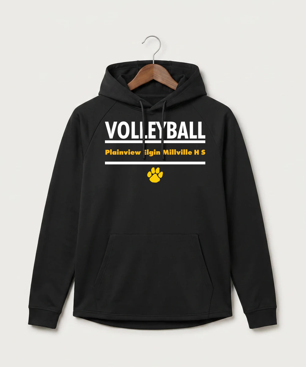 Plainview Elgin Millville H S Volleyball (Girls) - Black Hoodie - Full Front