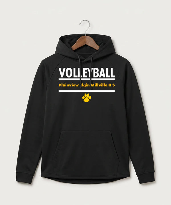 Plainview Elgin Millville H S Volleyball (Girls) - Black Hoodie - Full Front