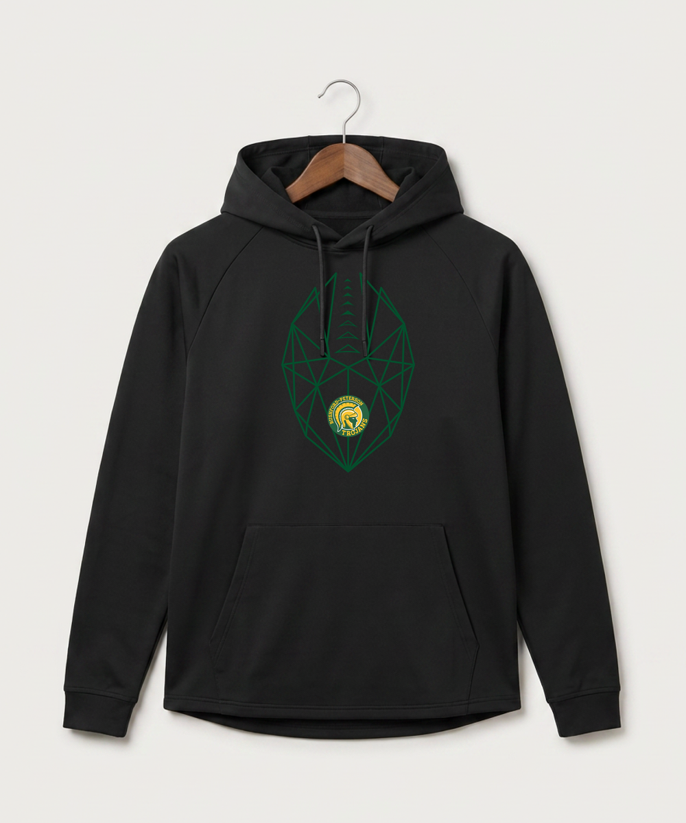 Rushford Peterson High School Football (Boys) - Black Hoodie - Full Front