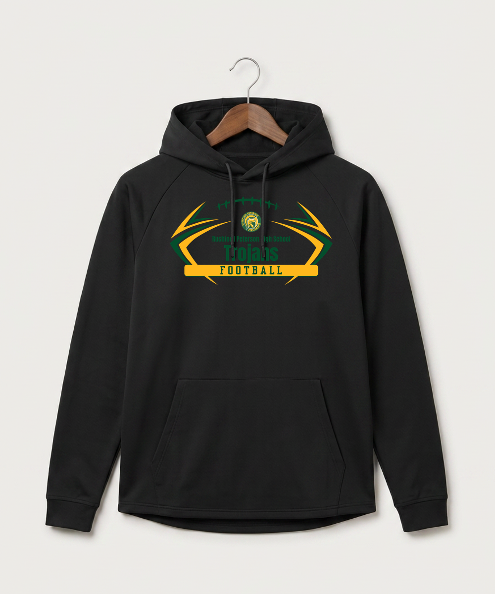 Rushford Peterson High School Football (Boys) - Black Hoodie - Full Front