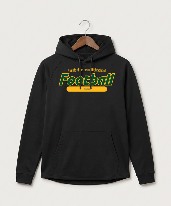 Rushford Peterson High School Football (Boys) - Black Hoodie - Full Front