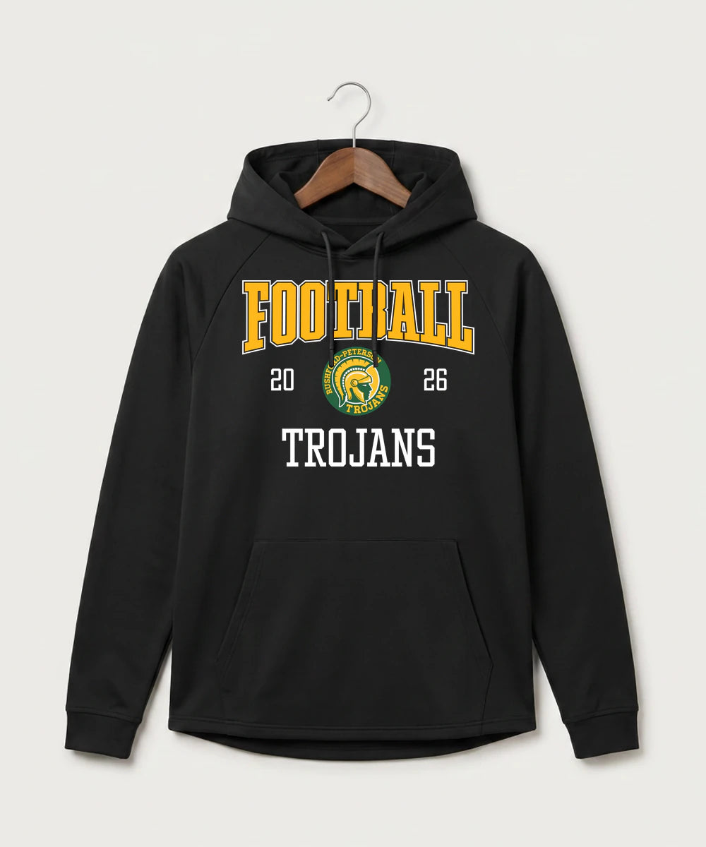 Rushford Peterson High School Football (Boys) - Black Hoodie - Full Front