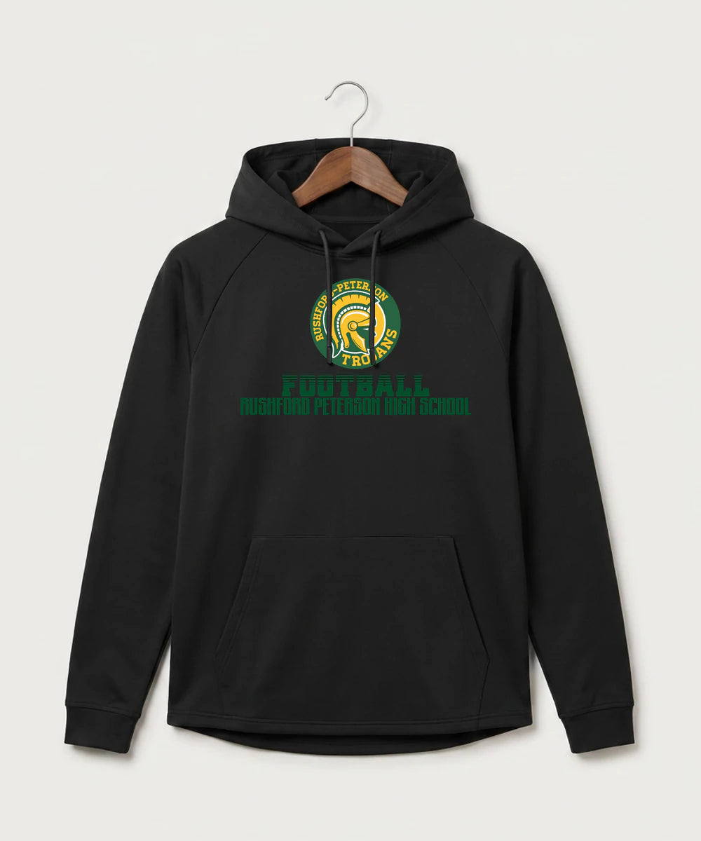 Rushford Peterson High School Football (Boys) - Black Hoodie - Full Front