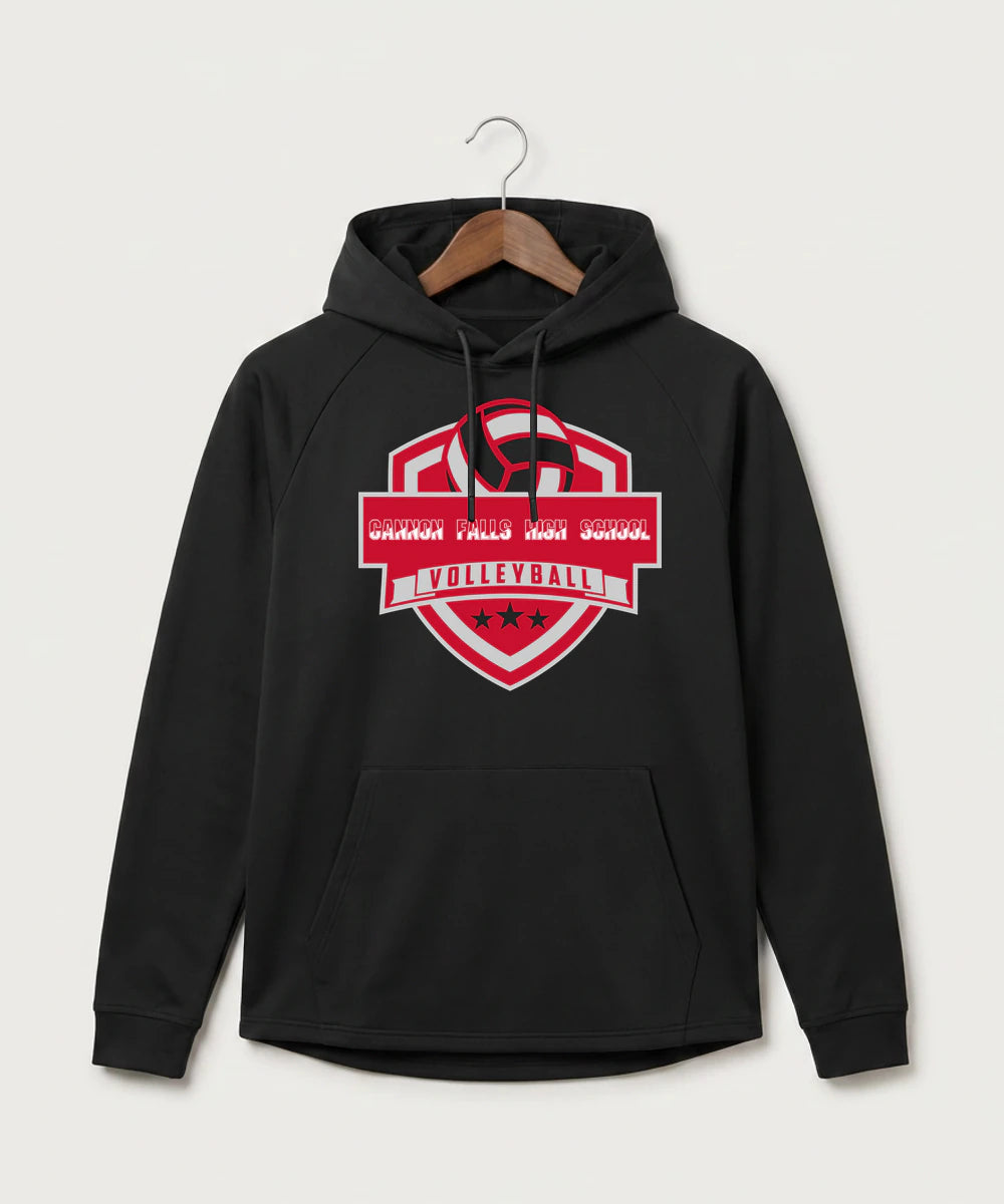 Cannon Falls High School Volleyball (Girls) - Black Hoodie - Full Front