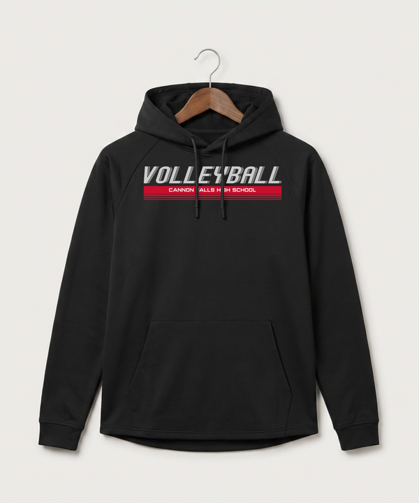 Cannon Falls High School Volleyball (Girls) - Black Hoodie - Full Front