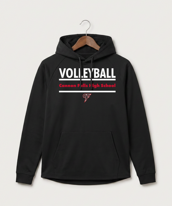 Cannon Falls High School Volleyball (Girls) - Black Hoodie - Full Front