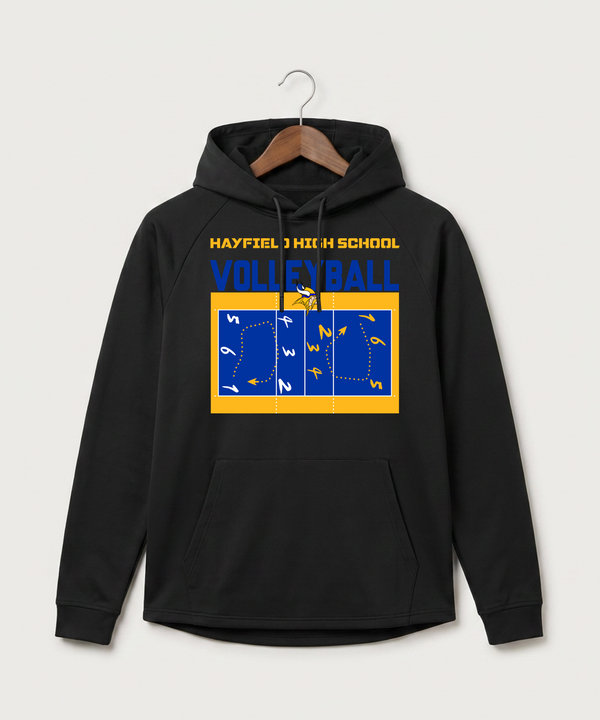 Hayfield High School Volleyball (Girls) - Black Hoodie - Full Front