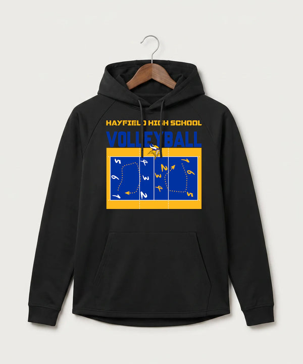 Hayfield High School Volleyball (Girls) - Black Hoodie - Full Front