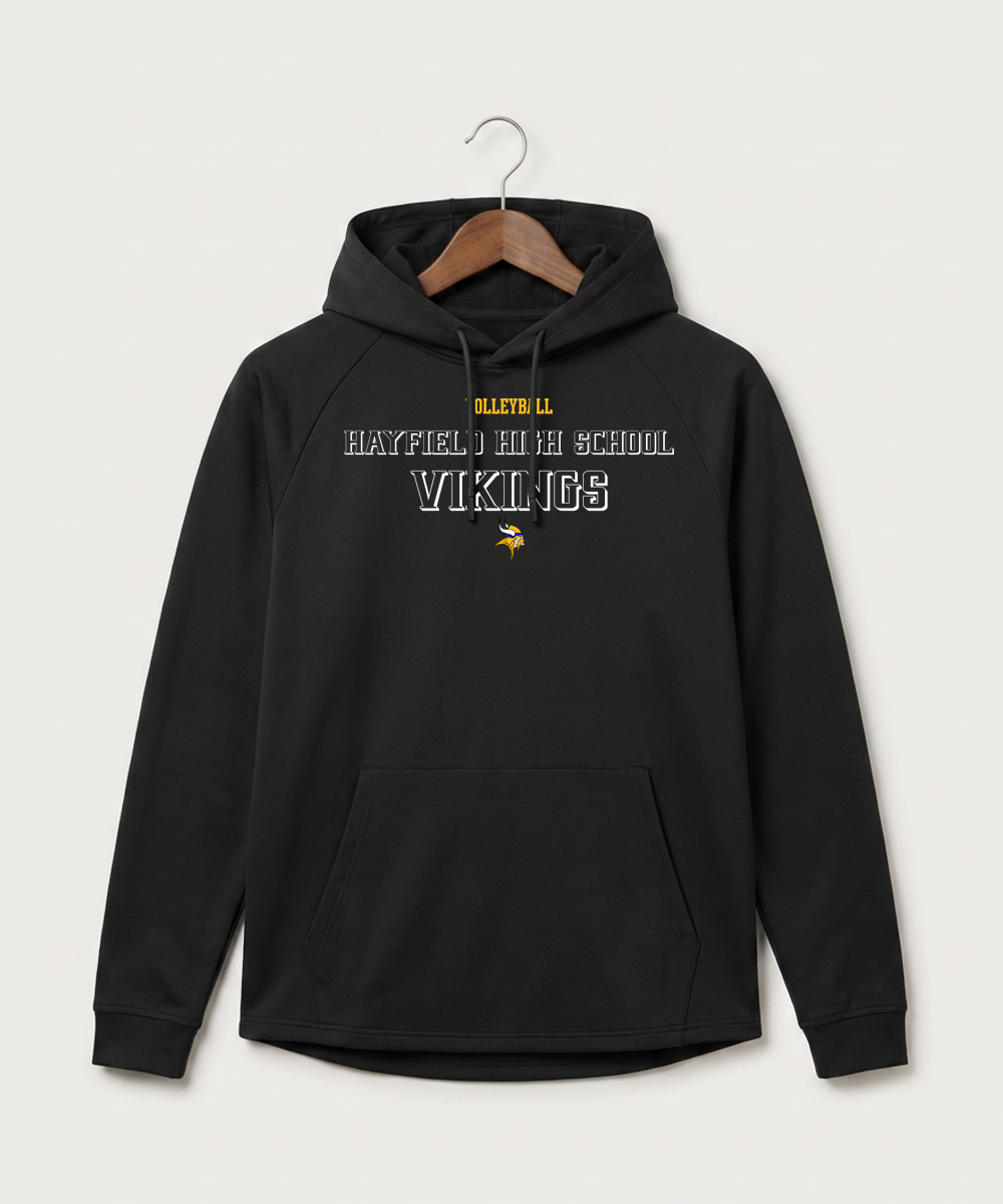 Hayfield High School Volleyball (Girls) - Black Hoodie - Full Front